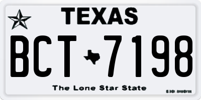 TX license plate BCT7198