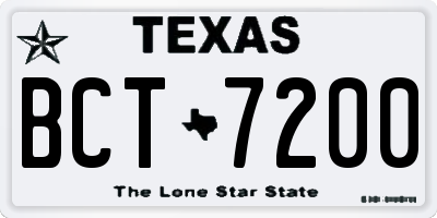 TX license plate BCT7200
