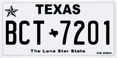 TX license plate BCT7201