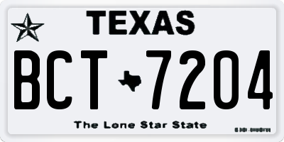 TX license plate BCT7204
