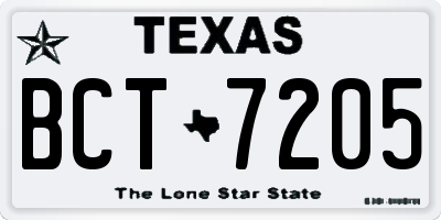 TX license plate BCT7205