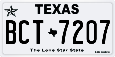 TX license plate BCT7207