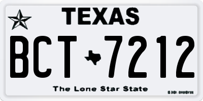 TX license plate BCT7212