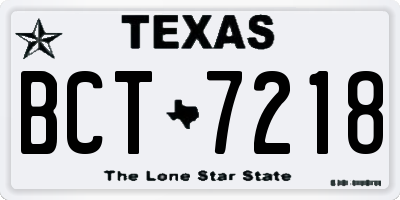 TX license plate BCT7218