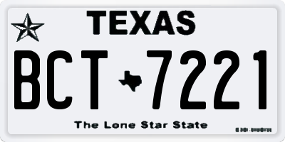 TX license plate BCT7221