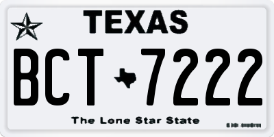 TX license plate BCT7222
