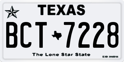 TX license plate BCT7228
