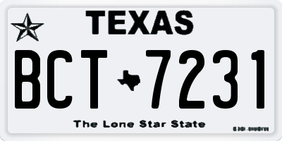 TX license plate BCT7231