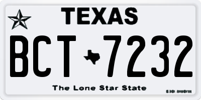 TX license plate BCT7232