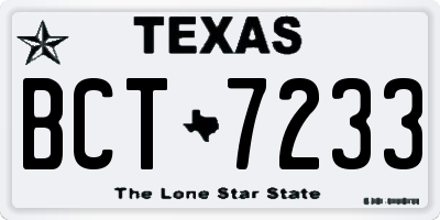 TX license plate BCT7233