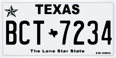TX license plate BCT7234