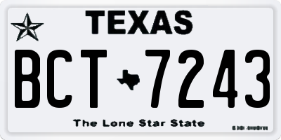 TX license plate BCT7243