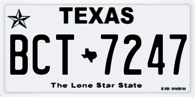 TX license plate BCT7247