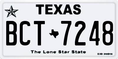 TX license plate BCT7248