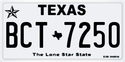 TX license plate BCT7250