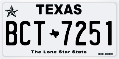 TX license plate BCT7251