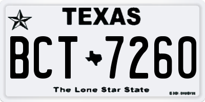 TX license plate BCT7260