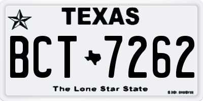 TX license plate BCT7262