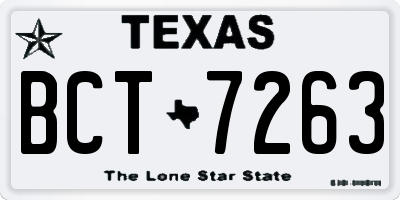 TX license plate BCT7263