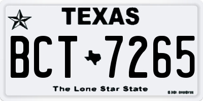 TX license plate BCT7265