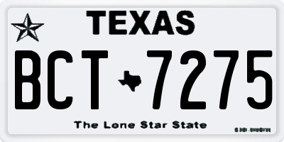 TX license plate BCT7275