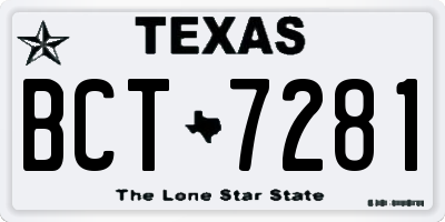TX license plate BCT7281