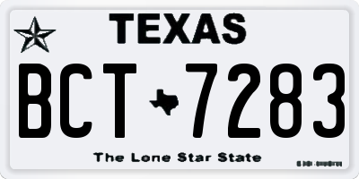 TX license plate BCT7283