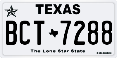 TX license plate BCT7288