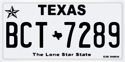 TX license plate BCT7289