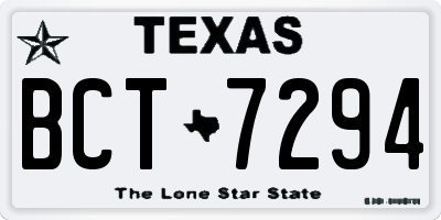 TX license plate BCT7294