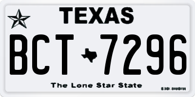 TX license plate BCT7296