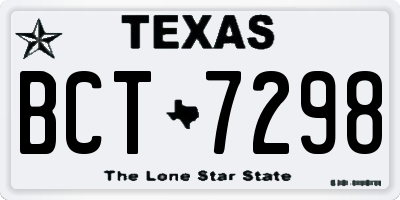 TX license plate BCT7298
