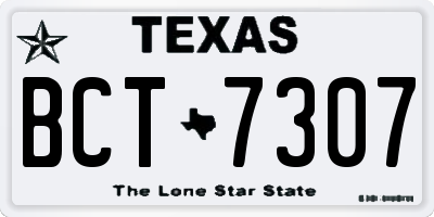 TX license plate BCT7307