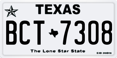TX license plate BCT7308