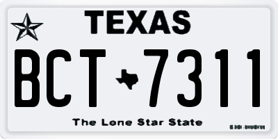 TX license plate BCT7311