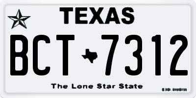 TX license plate BCT7312