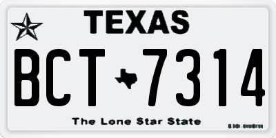 TX license plate BCT7314