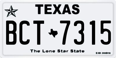 TX license plate BCT7315