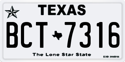 TX license plate BCT7316