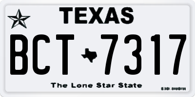 TX license plate BCT7317