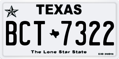 TX license plate BCT7322