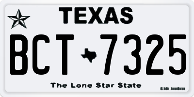 TX license plate BCT7325