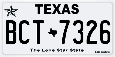 TX license plate BCT7326