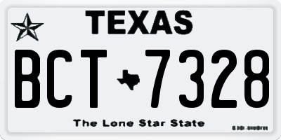TX license plate BCT7328