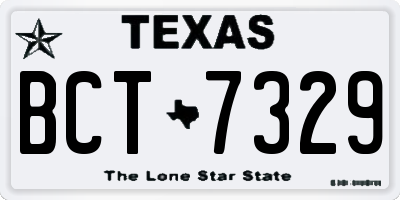 TX license plate BCT7329