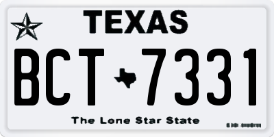 TX license plate BCT7331