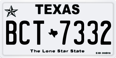 TX license plate BCT7332