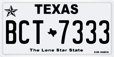 TX license plate BCT7333
