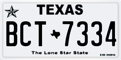 TX license plate BCT7334