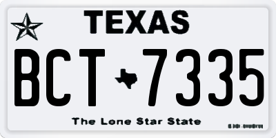 TX license plate BCT7335